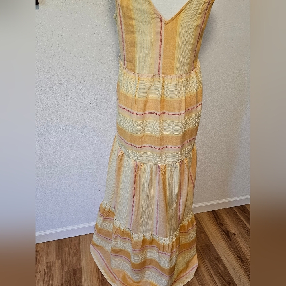Lspace Clara Yellow Color Block Stripe Tiered Dre… - image 4